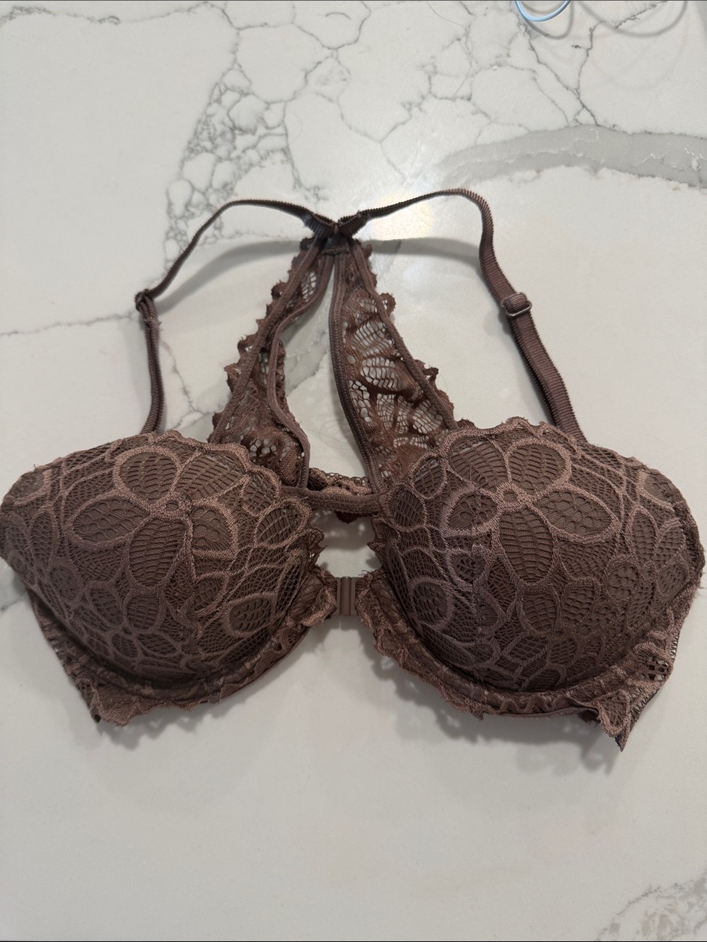 Lace Date Racerback Push-Up Bra - Mauve